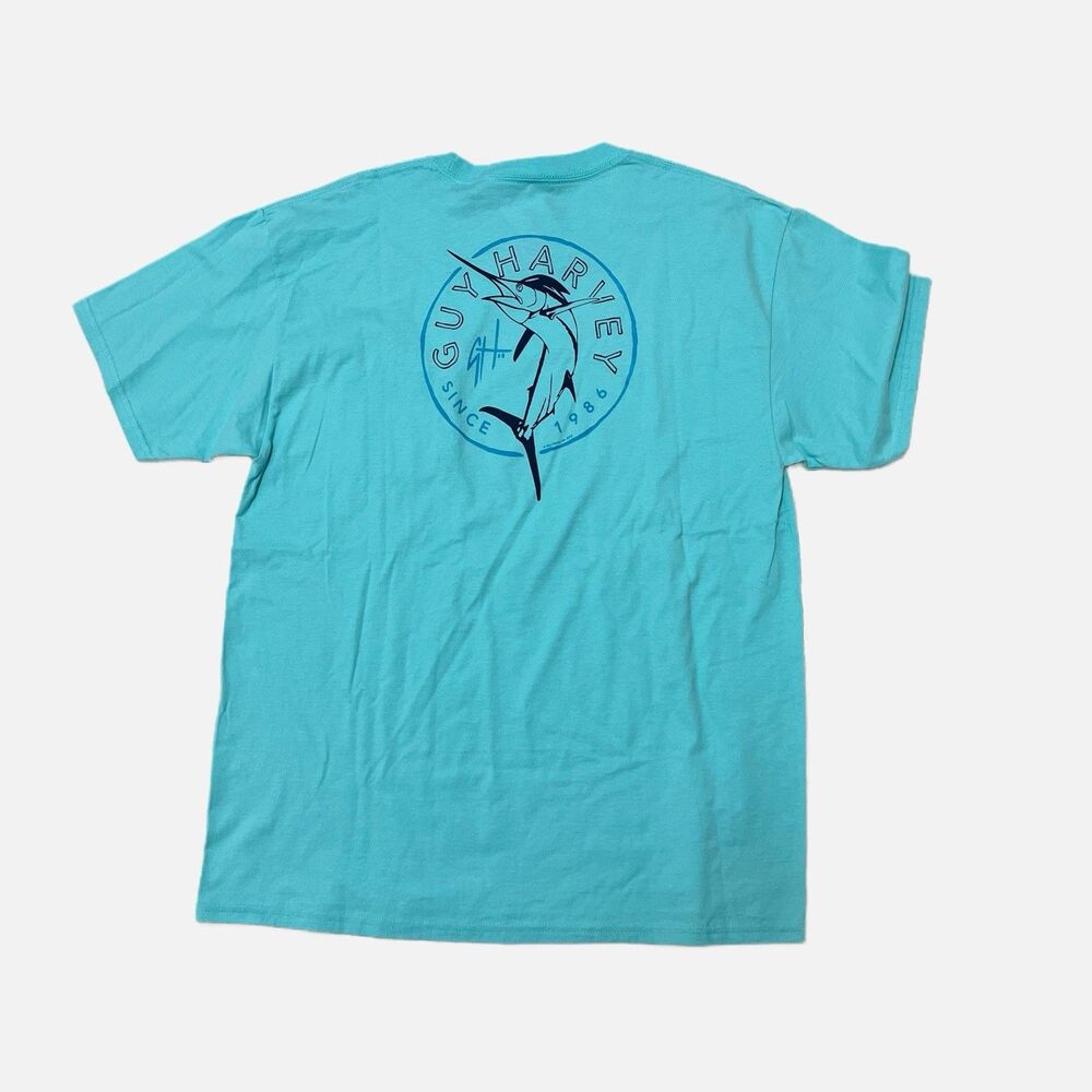 Guy Harvey Spring Tide Mint Blue T Shirt Size Large NWT